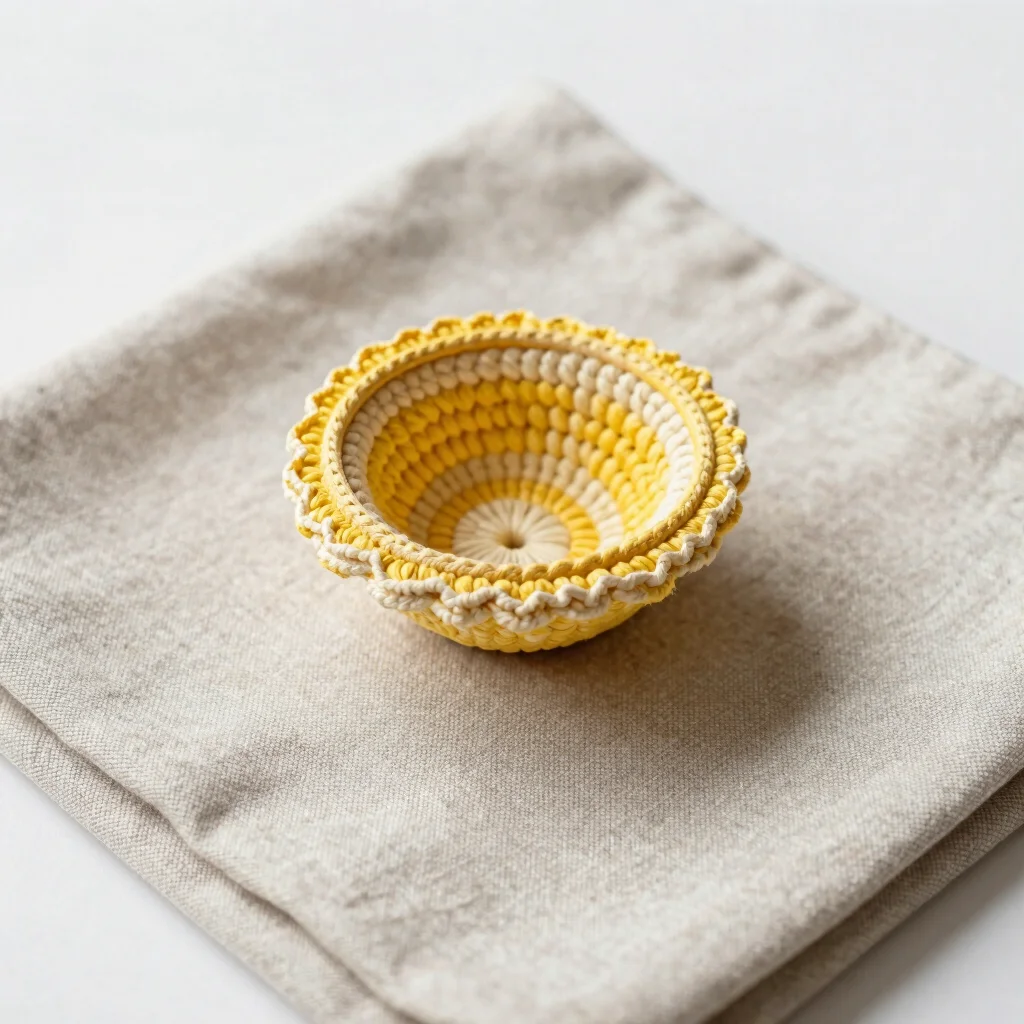 Festive Golden Bloom Crochet Diya